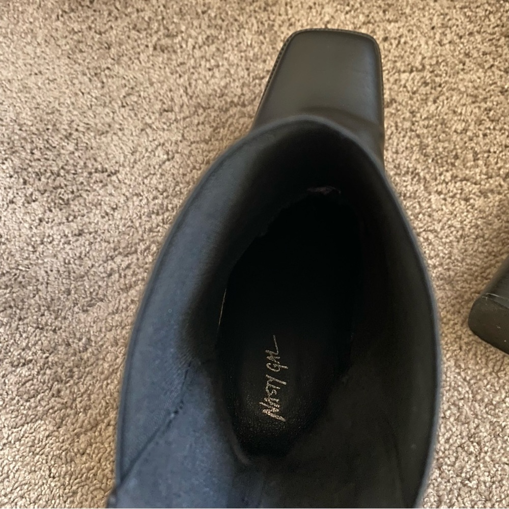 Square Toe Black Leather Booties - image 8